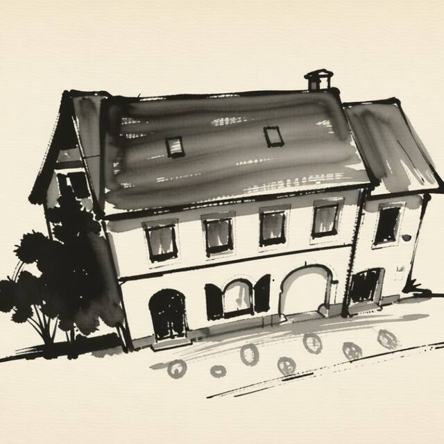 Ilustrační kresba: apartmany Zak