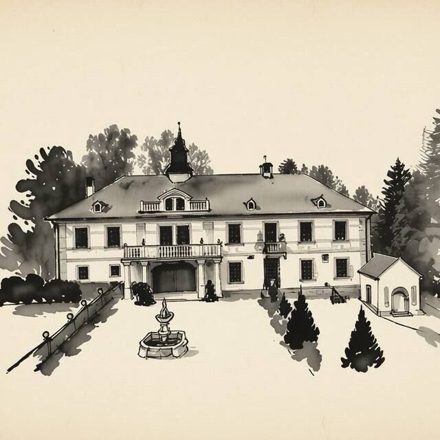 Ilustrační kresba: Zámecké apartmány Zdíky