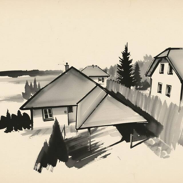 Ilustrační kresba: Apartmány Lipno - Frymburk