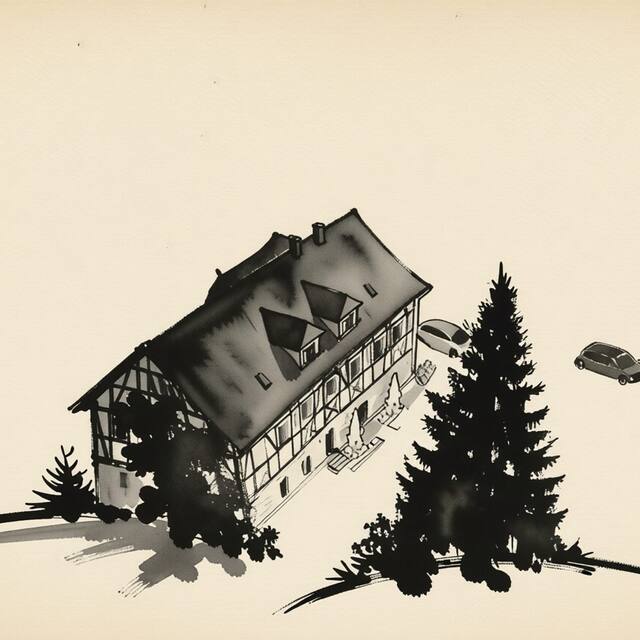 Ilustrační kresba: Penzion & apartmány Stará škola