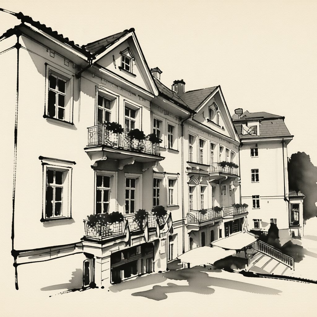 Ilustrační kresba: Hotel Venus