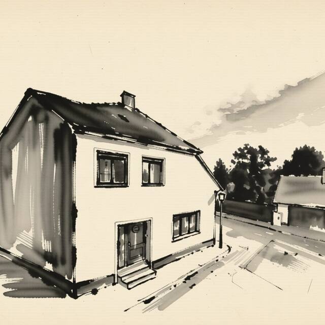 Ilustrační kresba: Penzion Růže