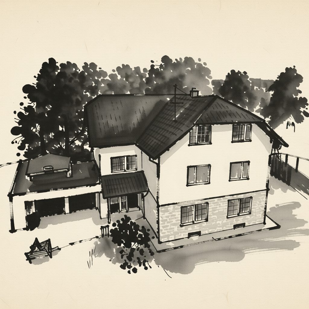 Ilustrační kresba: Penzion Morava
