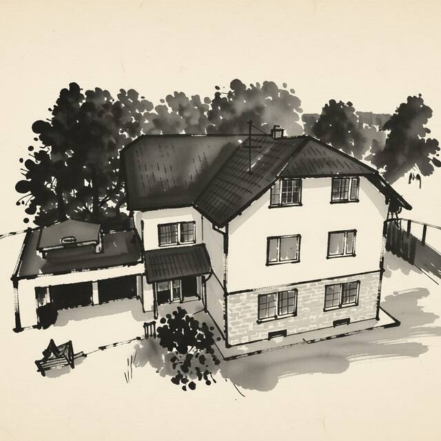 Ilustrační kresba: Penzion Morava