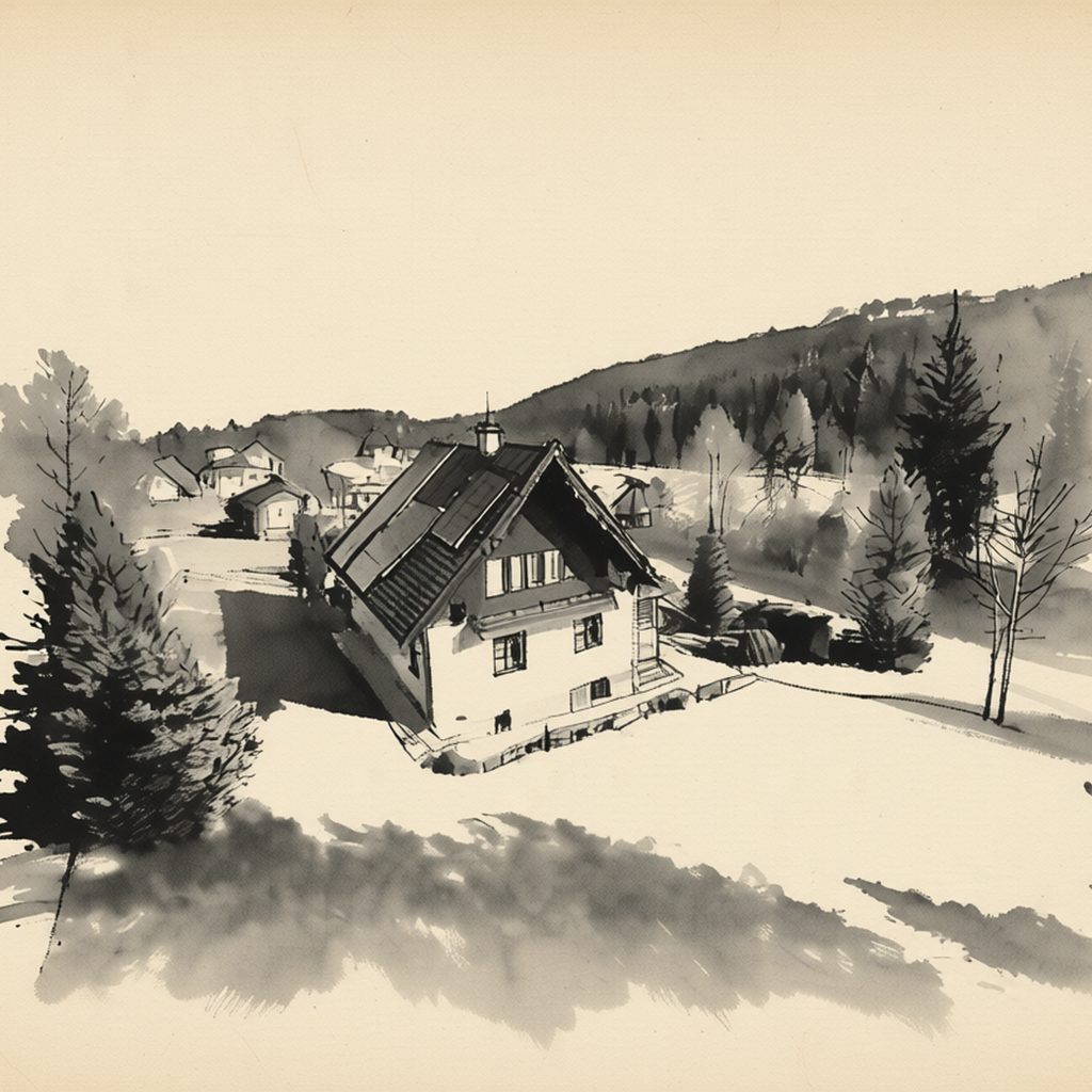 Ilustrační kresba: Penzion Mühl