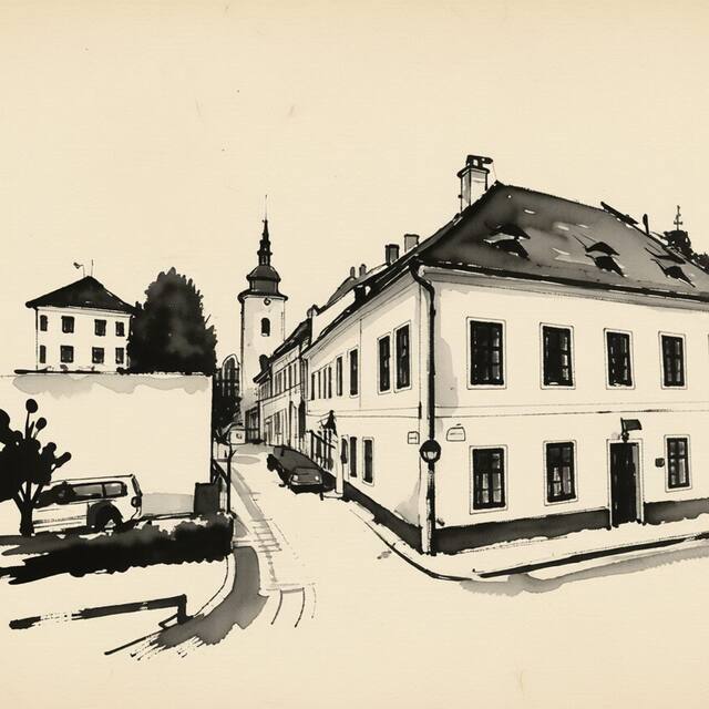 Ilustrační kresba: Hotel Kapitán