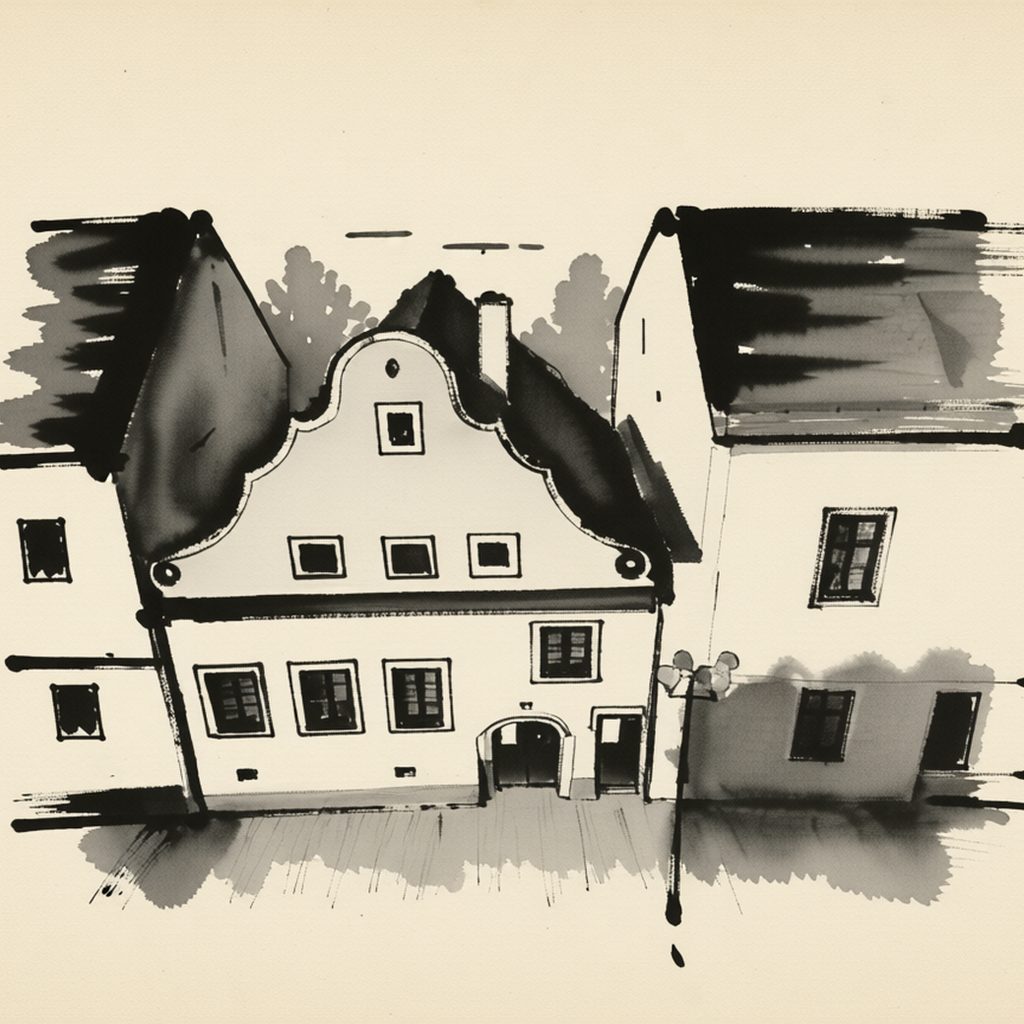 Ilustrační kresba: Ubytování Marie Moravcová