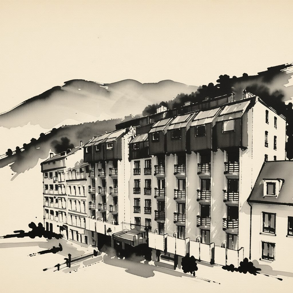 Ilustrační kresba: Hotel Bristol