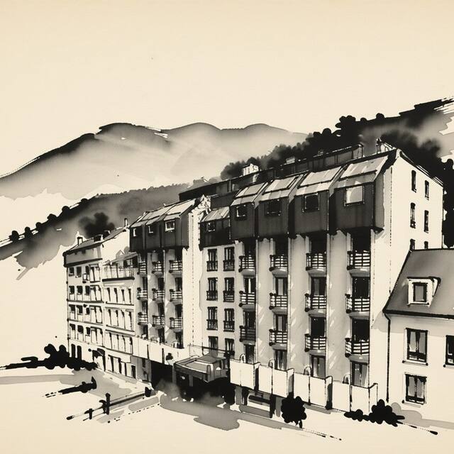 Ilustrační kresba: Hotel Bristol