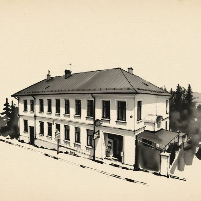 Ilustrační kresba: Hotel Vomočil