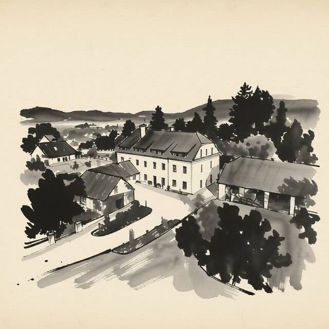 Ilustrační kresba: Penzion Sáblíkův mlýn