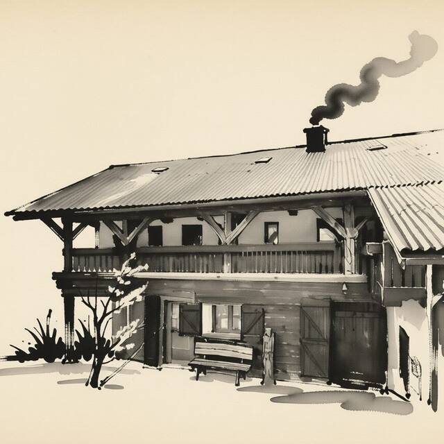 Ilustrační kresba: Penzion Tyra - Stáje