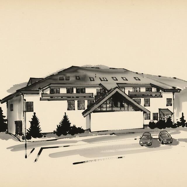 Ilustrační kresba: YURA hotel Čeladná BAZÉN A SAUNY ZDARMA