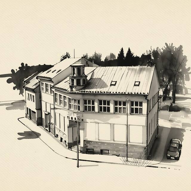 Ilustrační kresba: Hotel Sázava
