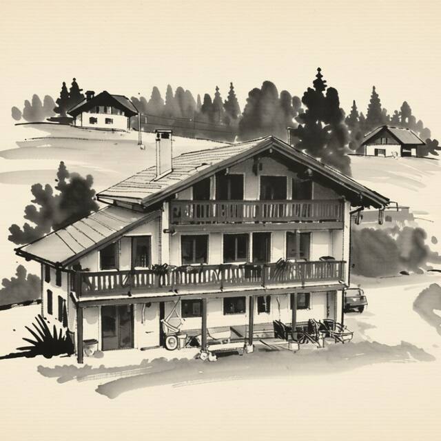 Ilustrační kresba: Penzion Iva
