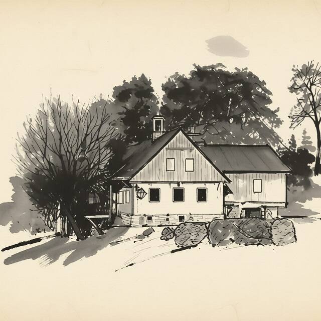 Ilustrační kresba: Penzion U Čápa