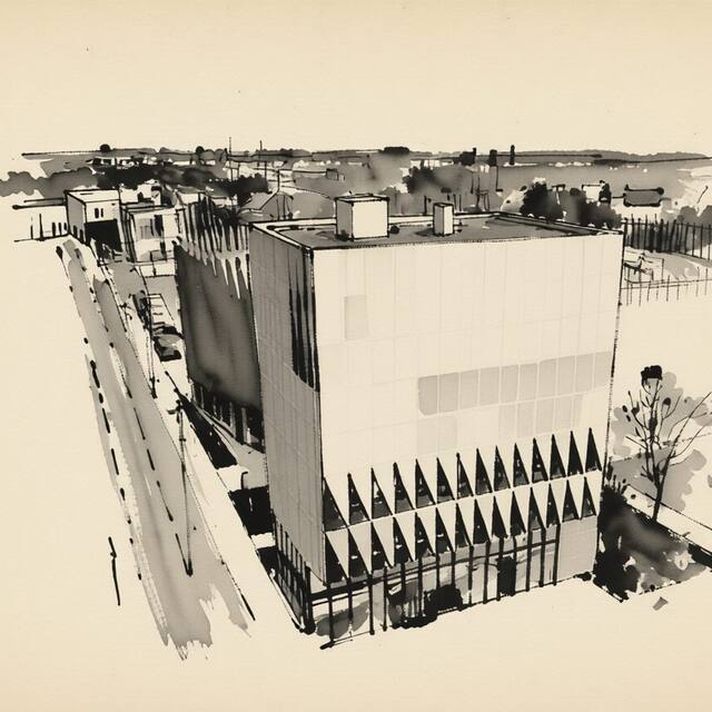 Ilustrační kresba: Hotel Aréna