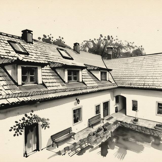 Ilustrační kresba: Penzion Sluníčko