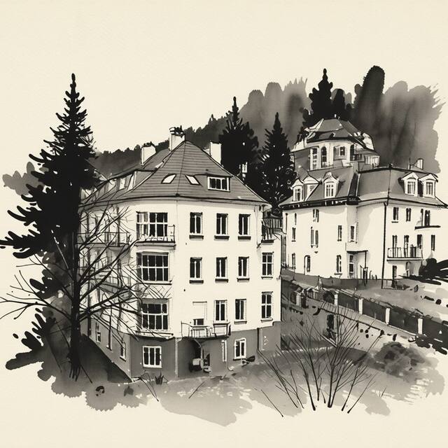 Ilustrační kresba: Akropolis Apart Hotel