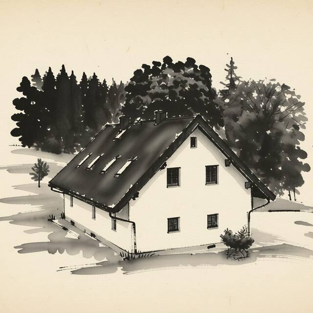 Ilustrační kresba: Chata Rudné