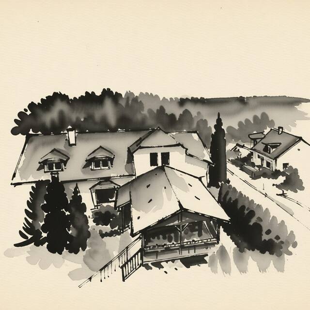 Ilustrační kresba: Penzion