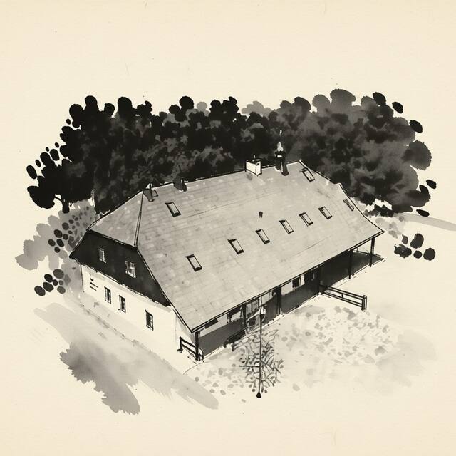 Ilustrační kresba: Penzion Rychta na Račánku