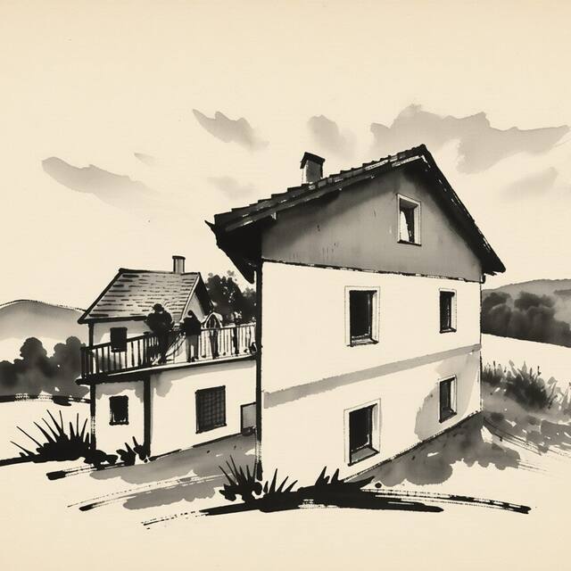 Ilustrační kresba: Ubytování U Flájského potoka