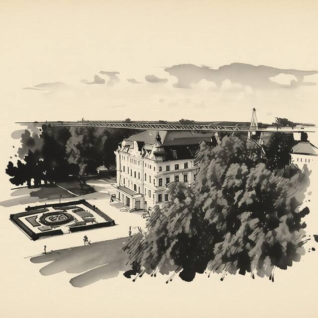 Ilustrační kresba: Penzion na zámku Bartošovice