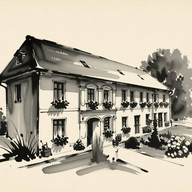 Ilustrační kresba: Ubytování Svatý Prokop