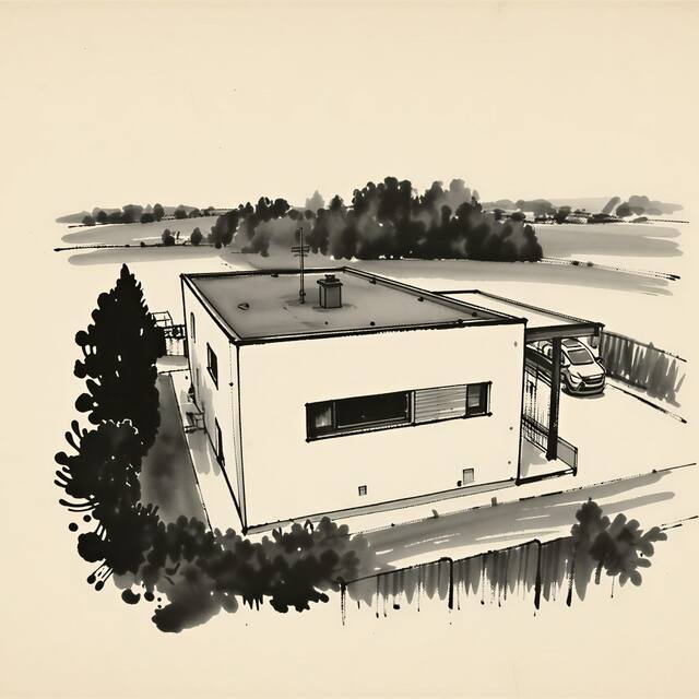 Ilustrační kresba: Garden house - ubytování v soukromí