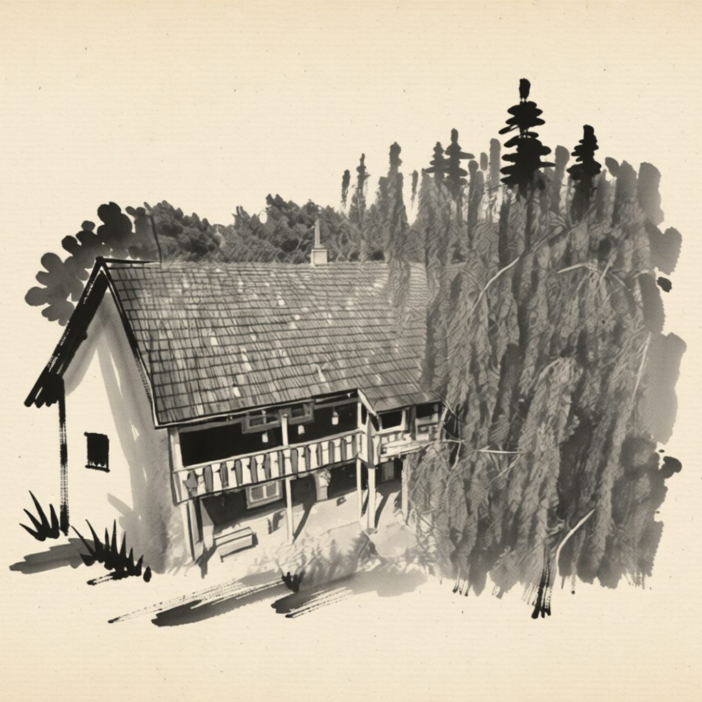 Ilustrační kresba: Ubytování Domeček u parku