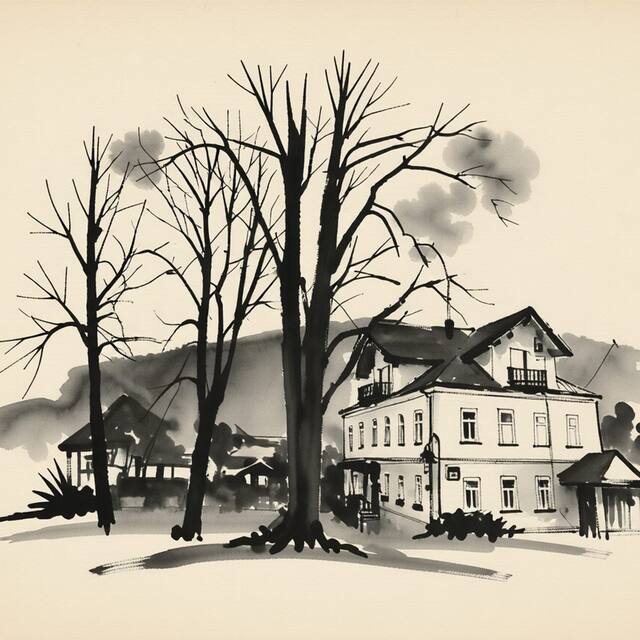 Ilustrační kresba: Hotel Praha Potštejn