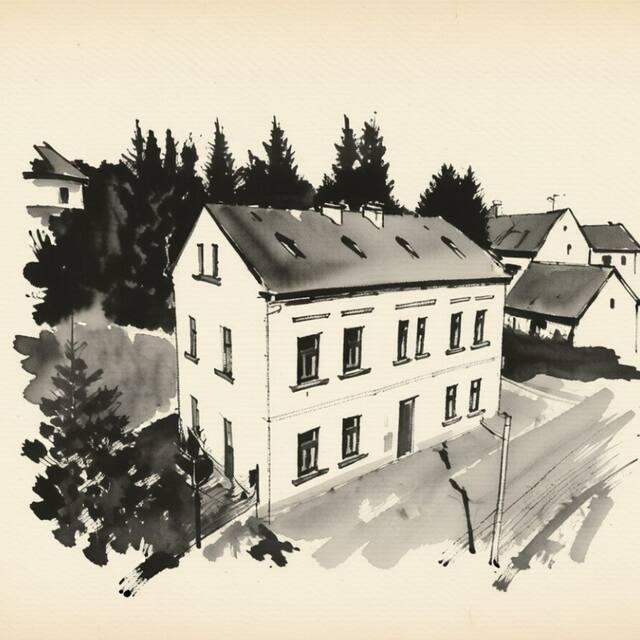 Ilustrační kresba: Pension Babylon