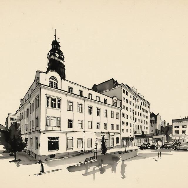 Ilustrační kresba: Imperial Hotel Ostrava