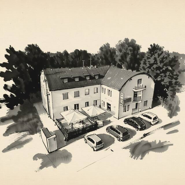 Ilustrační kresba: Hotel Boršičanka