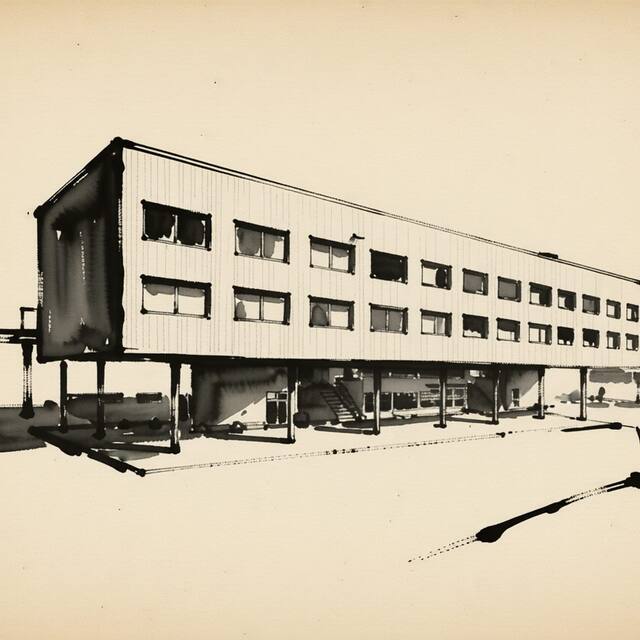 Ilustrační kresba: Hotel Ledňáček