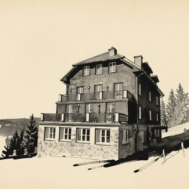 Ilustrační kresba: Apartmán Sulov