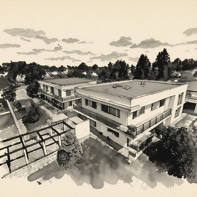 Ilustrační kresba: Apartmán Lípa