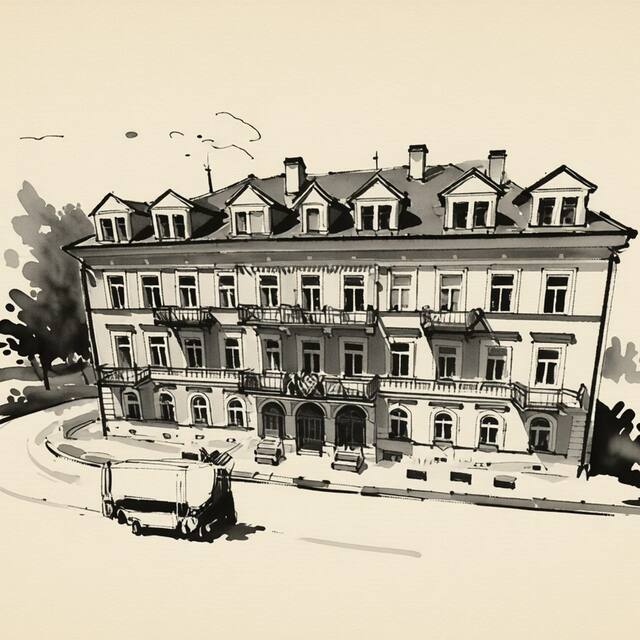 Ilustrační kresba: Lázeňský hotel Dr. Adler ***