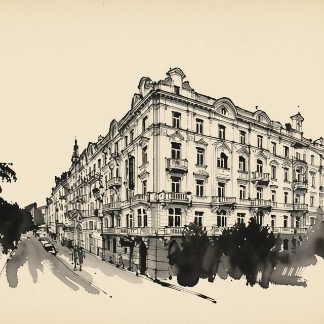 Ilustrační kresba: Mamaison Hotel Riverside Prague