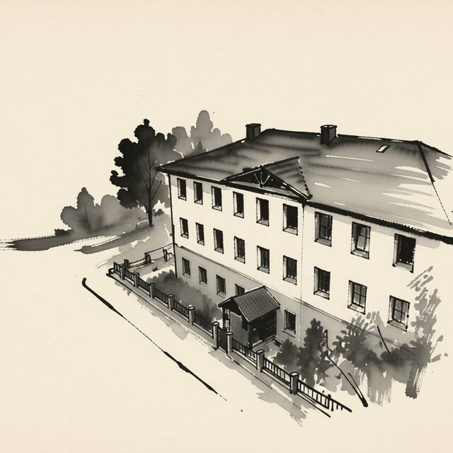 Ilustrační kresba: Penzion Labuť