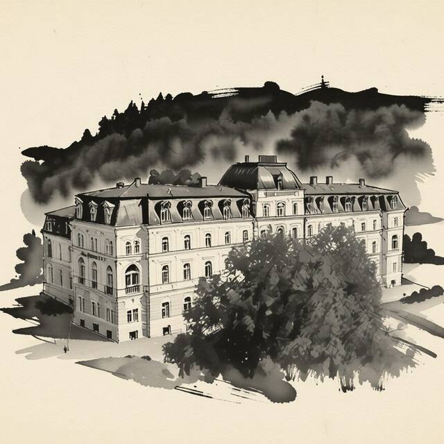 Ilustrační kresba: Ensana Centrální Lázně - Maria Spa