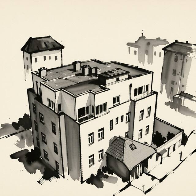 Ilustrační kresba: Vila Barbora