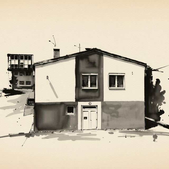 Ilustrační kresba: Ubytovna TJ Slavoj Velké Pavlovice