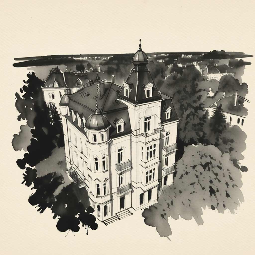 Ilustrační kresba: Hotel Mignon