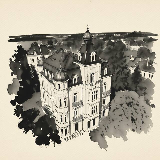 Ilustrační kresba: Hotel Mignon