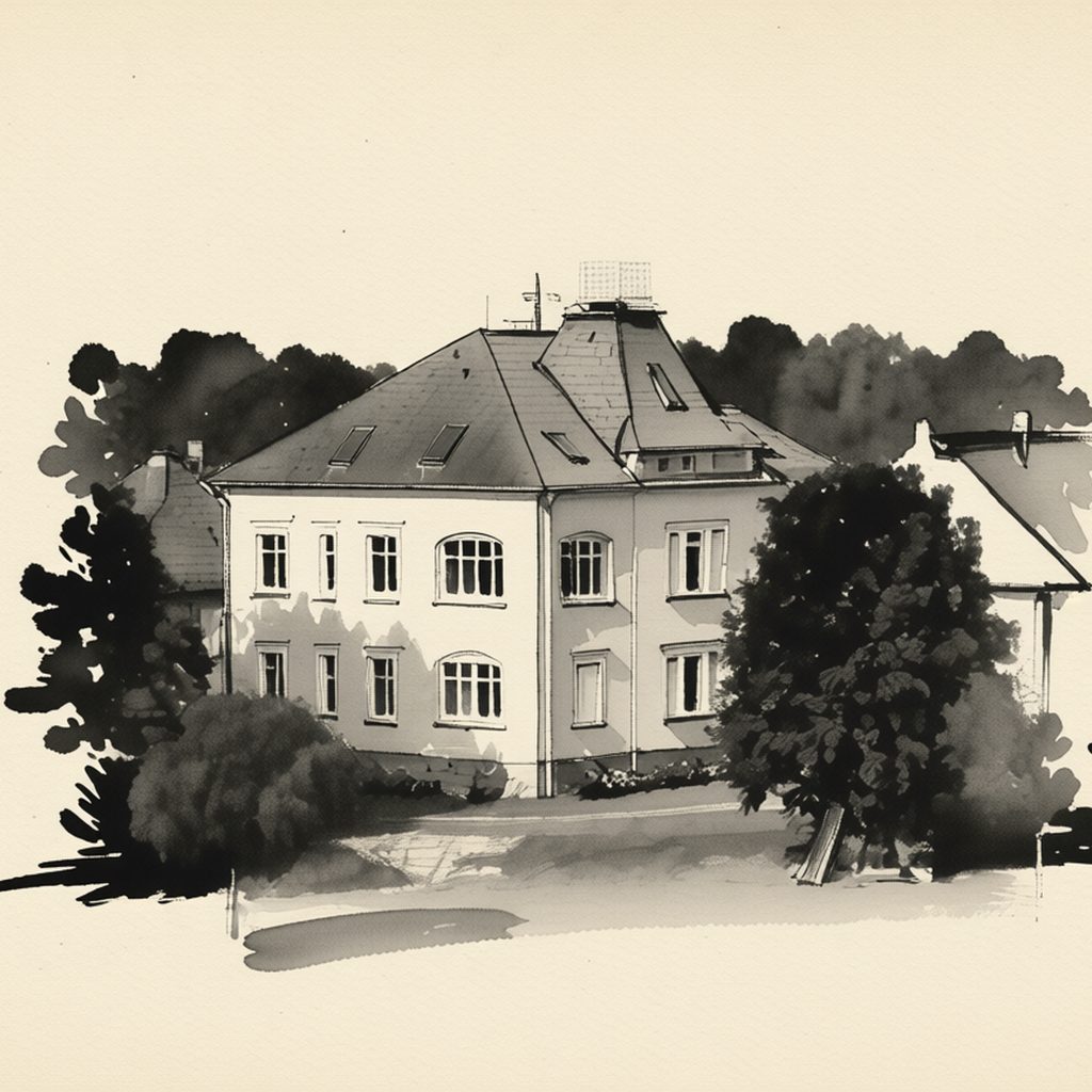 Ilustrační kresba: Penzion u rybníka Pustý