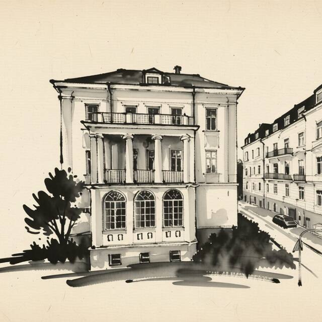 Ilustrační kresba: Hotel Helga