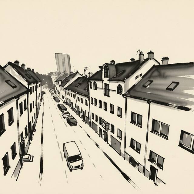 Ilustrační kresba: Hotel Atlas