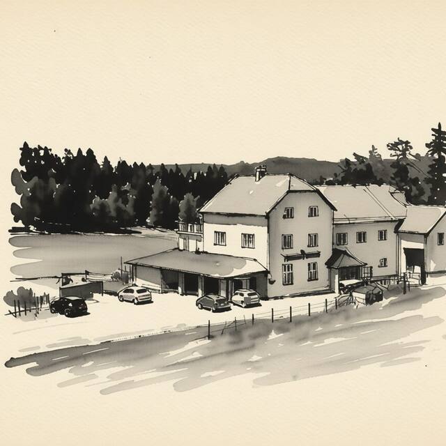 Ilustrační kresba: Hotel Rudka